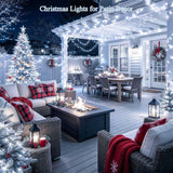 JMEXSUSS 250 LED White Christmas Lights Outdoor, String Lights Plug in
