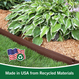 MASTER MARK Terrace Board, Landscape Coiled Edging, Grass Barrier, Bender Board, Flower Bed, Vegetable Garden Borders 5 in. x 40 ft. with 10 Stakes (Brown)
