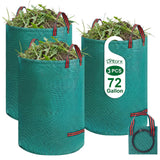Dntorx 72 Gallons Leaf Bags Lawn Bags, 3 Packs Reusable Yard Waste Bags With Reinforced Handles, Collapsible Garden bag For Leaves,Grass,Storm Debris,Construction Waste, Standable&Foldable