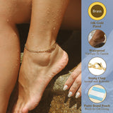 AOZEL Extra Large Plus Size Gold Ankle Bracelets for Women Gold Plated Anklets for Big Large Ankles Non Tarnish 12 inch Cuban Link Anklet Bracelet