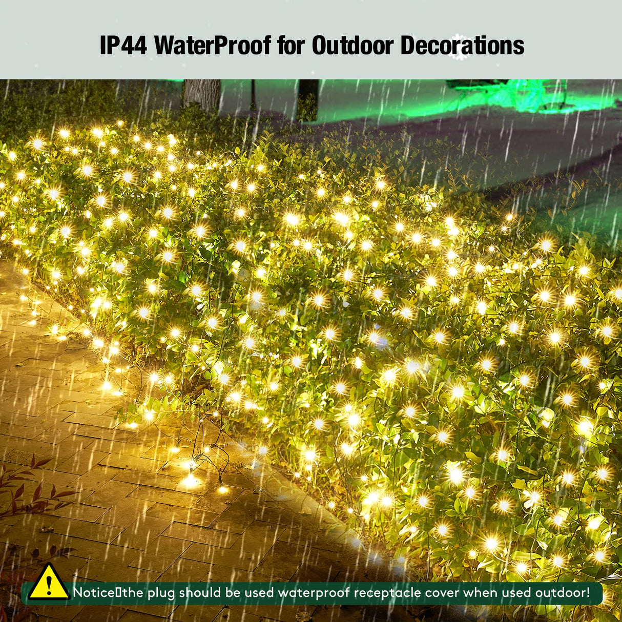 Led Christmas Net Lights Outdoor Christmas Bushes Lights 120Led 6ftx5ft, Connectable Outdoor Indoor Mesh Net Lighting for Xmas Holiday, Garden, Lawn, Shrubs, Trees, Bushes Decorations(WarmWhite)