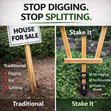 Stake It Garden Stake Anchors | No-Dig Trellis Support | 12-Inch 2-Pack