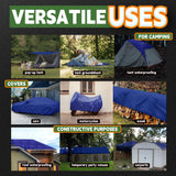 RAINDEWAY Tarps 16x20 Feet 5 Mil Thick Waterproof Blue Tarp Multipurpose Tear Resistant Poly Tarp Cover for Roof Camping Car Patio