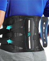 Back Brace with Lightweight Carbon Fiber Splints, Breathable Air Mesh, Ergonomic Curved Spine Support, Back Brace for Men Lower Back Pain Relief, Posture, Heavy Lifting, Sciatica, Back Support Brace