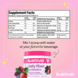 Belli Welli Fiber Supplement for Women & Men – Premium Daily Fiber Powder from Organic Acacia with Added Collagen, Electrolytes & Probiotics – No Bloat, Constipation & Gut Health Support (Wild Berry)