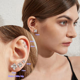 18K White Plated Sterling Silver Princess Cut Cubic Zirconia Stud Earrings Square Simulated Diamond CZ Stud Earrings for Women Men Hypoallergenic 6mm