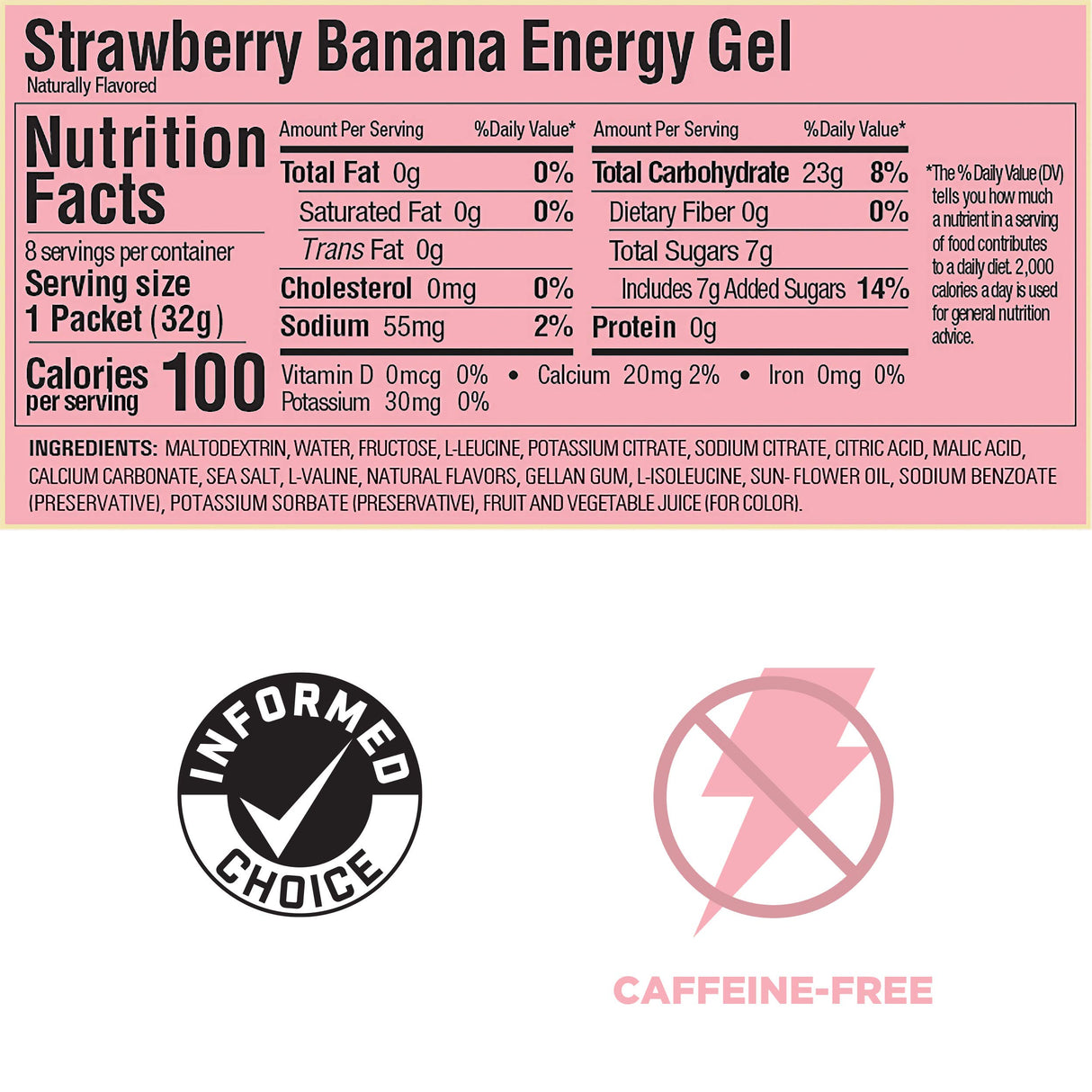 GU Energy Original Sports Nutrition Energy Gel, Vegan, Gluten-Free, Kosher, and Dairy-Free On-the-Go Energy for Any Workout, 8-Count, Strawberry Banana