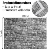 Chuangdi Brick Stone Wall Stone Wall Scene Setter Brick Sheet Wallpaper Curtains Door Removable Tablecloth Photo for Halloween Christmas Party and Home Decor(Gray,6 Pcs)