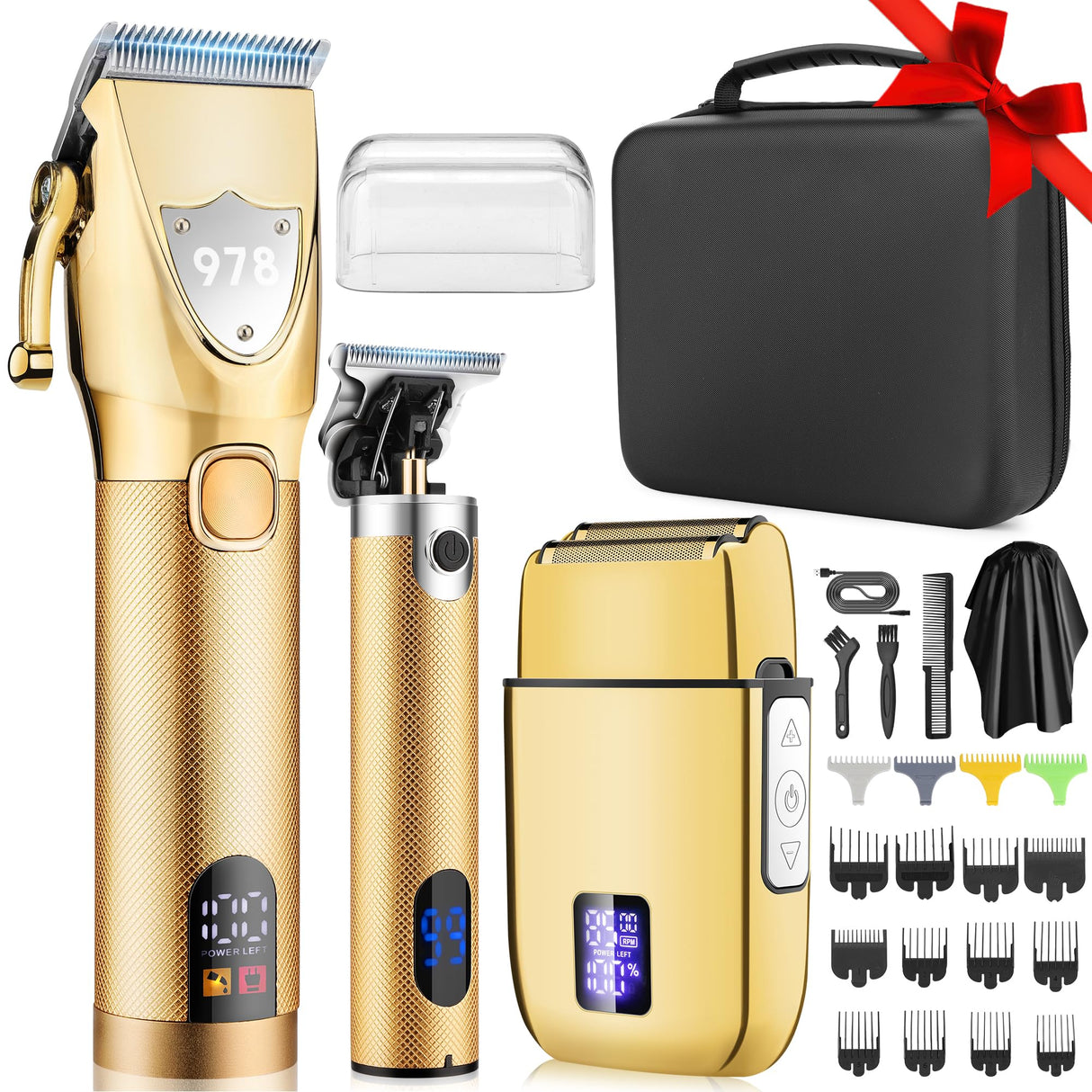 Lanumi Professional Hair Clippers Trimmer for Men Electric Razor Shavers/Beard Trimmer/Rechargeable Clippers and Trimmers Beard Trimmer Barber Kit with Travel Case Clippers for Hair Cutting Gifts