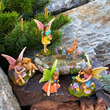Mood Lab Fairy Garden Decor Figurines - Decorative Resin Pond Statues (5 Pieces) for Indoor & Outdoor Decor