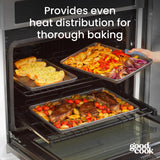 GoodCook Everyday Nonstick Baking Sheet Set, 3 Pack Includes Small (13×9) Medium (15×1) and Large (17×11) Pans Carbon Steel Construction Cookie Sheets Bakeware Set, Gray
