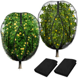 2 Pcs Black Large Fruit Tree Netting with Zipper and Drawstring, 5.3 x 5.3 Ft Breathable Mesh Garden Bird Netting Plant Cover, Insect Bird Barrier Net Mesh for Protect Plants from Squirrel Bugs