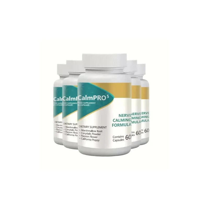 CalmPro 5 5-Pack CalmPro 5 Nerve Calming Support Formula Calm Pro 5 - 300 Capsules