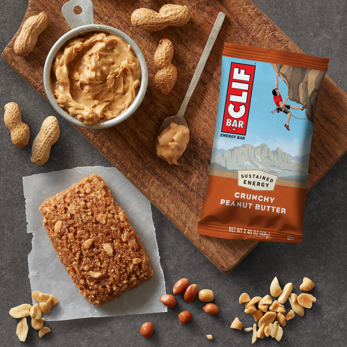 CLIF BAR - Protein Bars - Crunchy Peanut Butter - Made with Organic Oats - Energy Bars - Non-GMO (15 Pack)