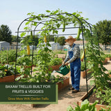 BAXAM Wide Arch Trellis 7FT Extra Tall Garden Trellis Arch – Sturdy Plastic Coated Steel Metal Arch for Garden Climbing Plants & Vegetables, Weather-Resistant Outdoor Cucumber Trellis Arch