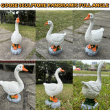 HISUMER Porch Goose Statue Large White Porch Goose Big Resin Garden Lawn Yard 20 inches High Figurine Duck Decorative Figurine for Patio, Entryway Accent Indoor Outdoor Garden Gift
