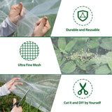 10 * 33FT Ultra Fine Garden Mesh Netting Pest Barrier, White Plant Covers for Outdoor Patio Greenhouse Crop Vegetables Fruit Flower Garden Protection, Row Covers Fabric Screen Insect Bug Bird Netting