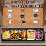 Warming Mat for Food (Extra Long 47"x12"), Warming Trays for Buffets Party & Daily Use, Temperature Control Food Warmer, Full Surface Warm Tempered Glass Food Warming Mat, Black Electric Warming Tray