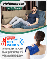 Lunix 4pcs Orthopedic Bed Wedge Pillow Set, Post Surgery Memory Foam for Back, Knee, Leg Pain Relief, Sitting Pillow for Sleeping, Acid Reflux, GERD, with Hot Cold Pack, FSA HSA Eligible, 100% Navy