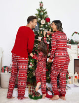 Ekouaer Family Christmas Pajamas Matching Sets Womens Mens Pjs Long Sleeve Sleepwear Holiday Lounge Sets Red S