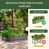 Vego Garden 8.0ft Long Tomato Metal Frame Trellis, Garden Trellis for Climbing Plants Like Cucumber Beans Tomatoes & Vines, (Garden Beds Not Included)