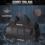 WORKPRO 16-inch Close Top Wide Mouth Tool Storage Bag with Water Proof Rubber Base, W081022A, 16"