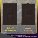 ENERLITES Screwless Decorator Wall Plates Child Safe Outlet Covers, Gloss Finish, Medium Size 1-Gang 4.88" H x 3.11" L, Unbreakable Polycarbonate Thermoplastic, SI8831M-BR-10PCS, Brown