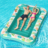 Inflatable Tanning Pool Lounger Float, Stonful 87" x 63" Pool Floats Adult with Pillow & Cup Holder, 4 in 1 Water Filled Inflatable Sun Tan Tub Tanning Bed Mat for Swimming Pool Backyard Beach (XXL)