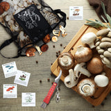 Seajan 18 Pcs Mushroom Foraging Kit with Hunting Bag, Knife Brush Guide Cards and Notebook for Mushroom Lovers(Black)