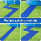 16 Pcs Modular Interlocking Cushion- 10.3" x 10.3" Splicing Above Ground Pool Floor Protectors- Non-Slip Pools Spas Floor Mat Pathways from the Pool to the Porch