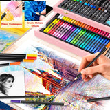 Caliart Art Supplies, 153-Pack Deluxe Art Set in Wooden Case, Crafts Drawing Painting Kits with 2 A4 Sketch Pads, Coloring Book, Stocking Stuffers Christmas Gifts for Teens Girls Kids Artists