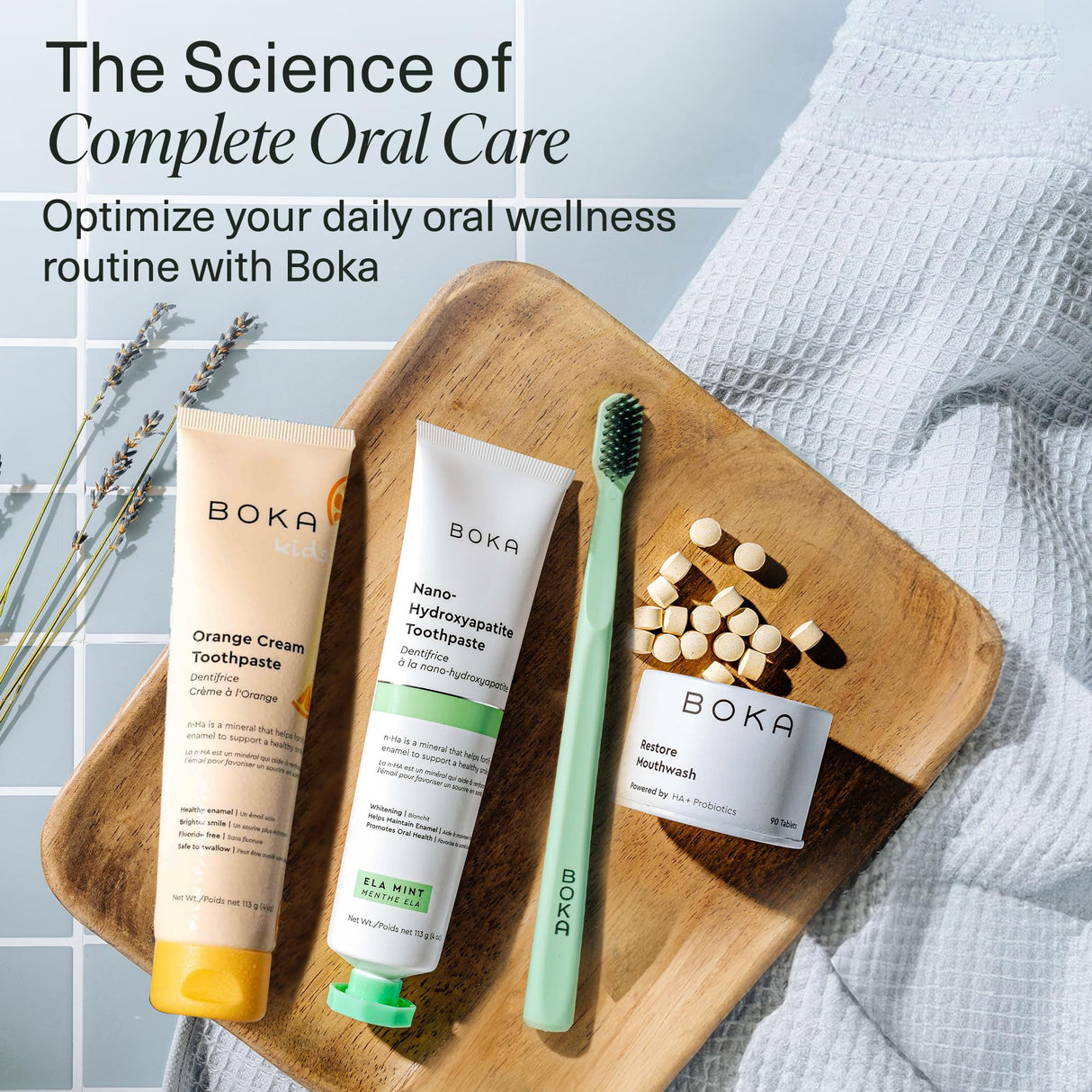 Boka Fluoride Free Toothpaste Nano Hydroxyapatite, Helps Remineralize, Appropriate for Sensitive Teeth, Whitening - for Adult, Kids Oral Care - Refresh Mint Flavor, 4 Fl Oz 3Pk