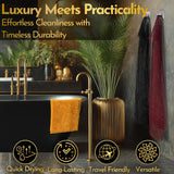 African Net Sponge – Exfoliating Long Nylon Bath Cloth, 3 Pack, Durable Body and Back Scrubber, Dead Skin Remover for Women and Men, Quick Dry, Luxury Skin Care (Black, Yellow, Burgundy)