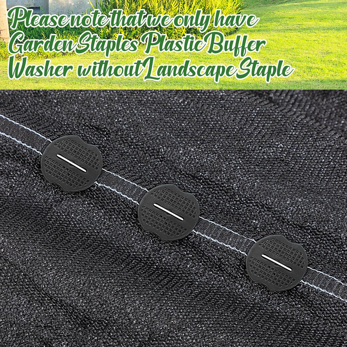 Gisafai 200 Pcs Landscape Staple Gasket Garden Landscape Staples Washer Pad Yard Pins Pad for Outdoor Weed Barrier Fabric Yard Tent (Black)
