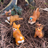 Mood Lab Fairy Garden Dog Figurines - Realistic Puppy Set (4 pcs) - Miniature Decorative Statues - Outdoor & Indoor Garden Decor
