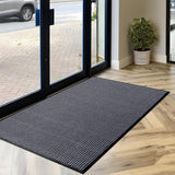MaxMat® Extra Large Commercial Floor Mat, 3 x 5 Feet Heavy Duty Made in USA Commercial Door Mat, Waterproof, Low-Profile, Easy to Clean, Rubber Backing Entry Mudroom Rug (Charcoal Grey)