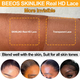 BEEOS 2x6 Skinlike Real HD Lace Closure Only, Pre-Plucked Straight Human Hair Closure Single Knot 0.10mm Invisible Film HD Lace 18 Inch
