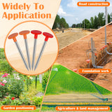 Larbeti 4Pcs Low Profile Survey Stakes, Heavy Duty Survey Marker Stakes