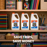 Elmer's White Liquid School Glue, 1 Gallon, Safe, Washable, 1 Count, - #1 Teacher Brand, Bulk Arts & Crafts, Projects, Classroom Supplies, Great for Making Slime