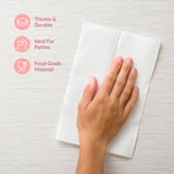 Prestee 400 Linen Feel Disposable Paper Hand Towels - White, Event Supplies, Disposable Guest Towels, Wedding Napkins, Disposable Napkins for Guest Bathroom, Christmas Parties, Holiday Dinners