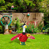 Ueyben Bee Ladybug Porch Goose Outfit, Spring Summer Goose Outfit with Wings Summer Gooses Costume for 23" Lawn Cement Plastic Geese Statue for Garden Yard Decor (Ladybug)
