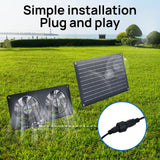 DC HOUSE 20W Solar Powered Exhaust Fan for Chicken Coops Greenhouses Sheds Pet Houses and Windows Waterproof and Easy Plug and Play Installation Max Applicable Space 880ft3 (25 m3)