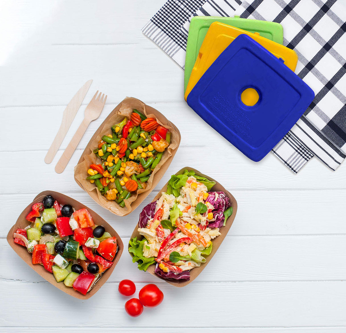 Healthy Packers® Reusable Ice Packs for Lunch Boxes Kids and Adults | Long‑Lasting Thin Freezer Packs for Coolers, Bento Boxes, Lunch Bags, Travel, School Meals, Meal Prep (10-Pack | Square)