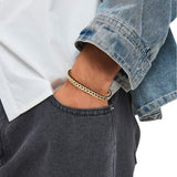 WP WEPICK 18K Gold-Plated Bracelets for Men Franco Link Chain Adjustable