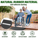 Nuvium 0.6" Rise Threshold Ramps for Doorways, 2000 Lbs Load Capacity, 35.5" Wide Natural Rubber Power Wheelchair Ramp is Adjustable and Cuttable for Doorways, Curb, Sweeper, Power Scooters, Bathroom
