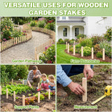 24Pcs Wooden Garden Stakes, 12in Pinewood Yard Stakes for Plant Support