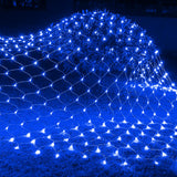 FUNPENY Christmas Net Lights, 9.8ft x 6.6ft 200 LED Mesh Decor Clear Wire with 8 Modes Waterproof Connectable Xmas Decorations for Outdoor Outside Bushes Yard Lawn Patio Tree Garden Party (Blue)