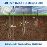 40 Inch Ground Anchor Stakes Heavy Duty – Extra Long Fully Welded Screw in Auger Ground Anchors for Deep Hold Tie Down Outdoor Structures, Earth Anchors for Shed Canopy Tent Yard, Sandy Soil, 4 Pack