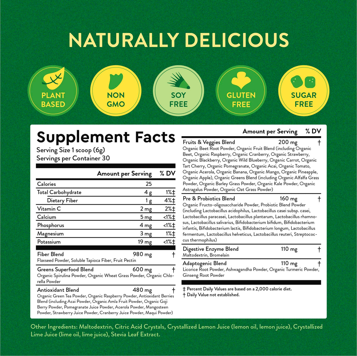 360 Nutrition Blends with Benefits Super Greens Powder w/Probiotics, Digestive Enzymes, Sugar & Gluten Free, Plant Based Superfood Drink Mix for Gut Health, Bloating, Immunity, Overall Health, 6.35 oz