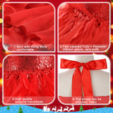 Red Tutu Dress for Girls Sparkly Sequin Christmas Princess Birthday Party Dress for Little Girl Kids Prom Ball Gown Prom Dance Graduation Costume Fairy Outfit 8T